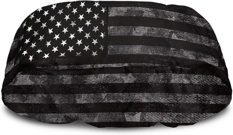 Mintulipy Gray Camo American Flag Winch Cover Universal Winch Protection Cover, Dust-Proof Winch Protective Cover for Indoor Outdoor 8500-17500 lbs - Image 1